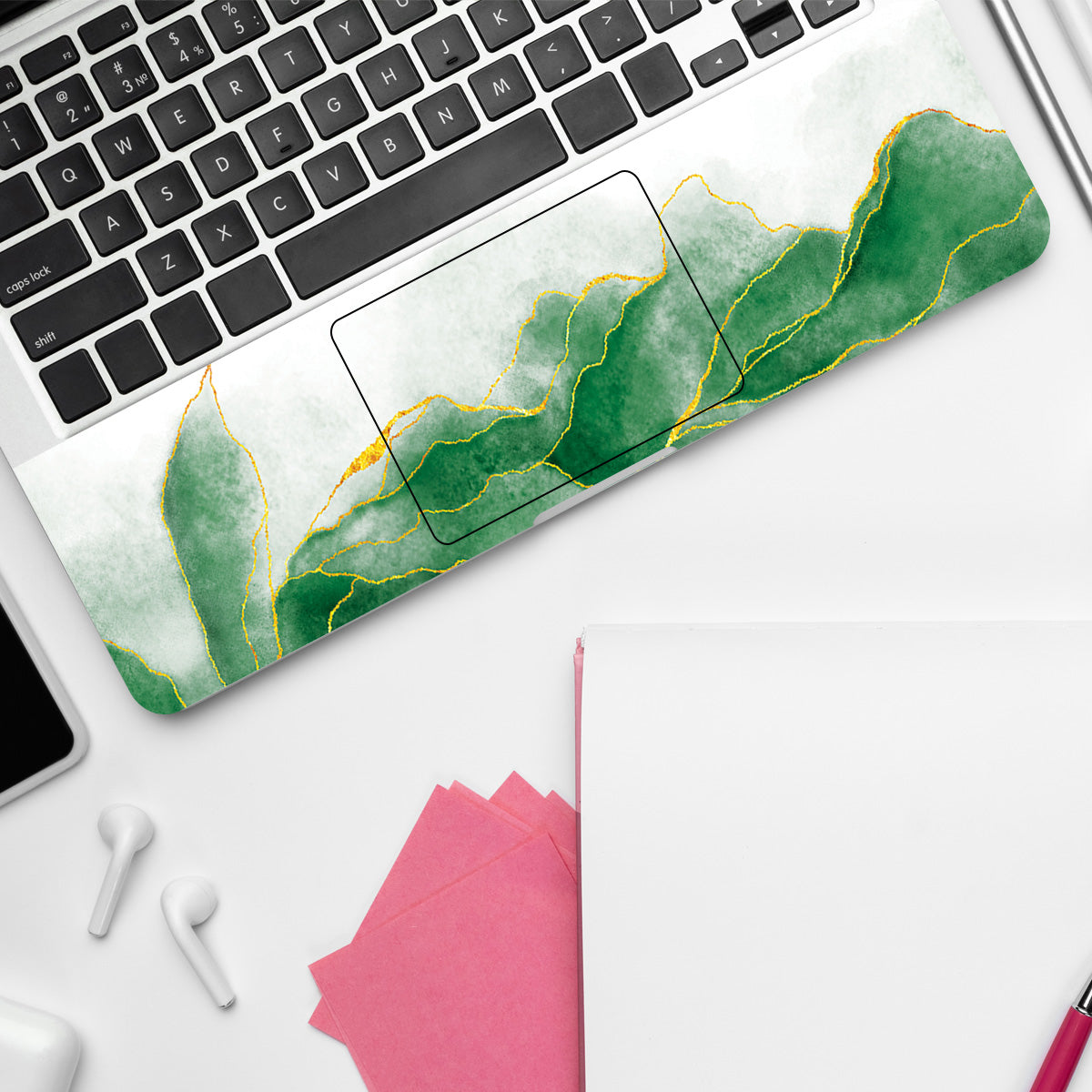 Green Golden Marble Laptop Skin