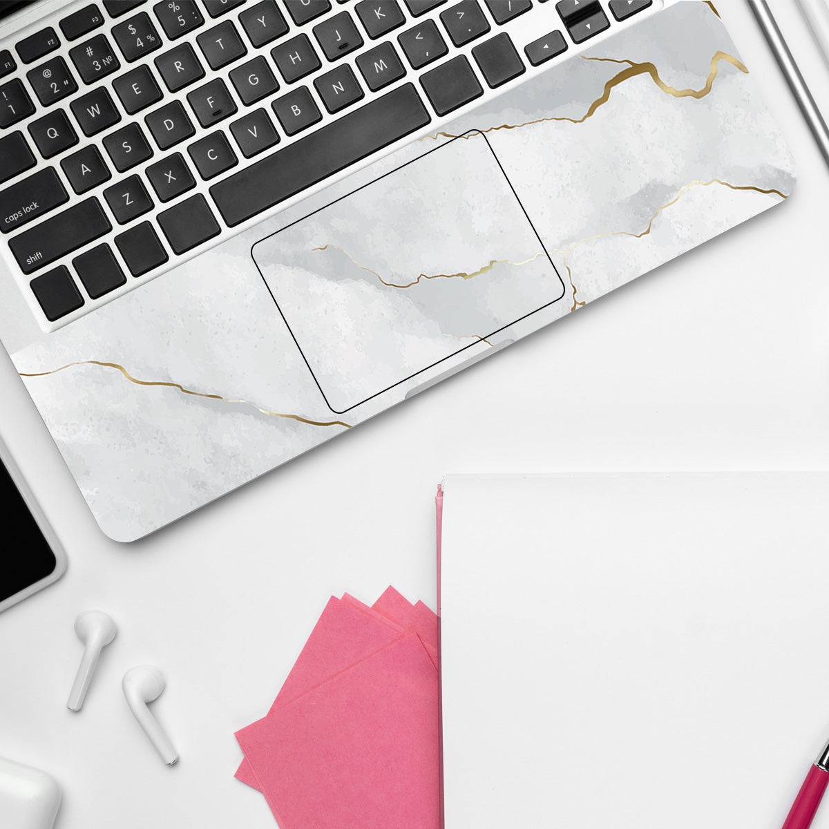 Grey Golden Marble Laptop Skin