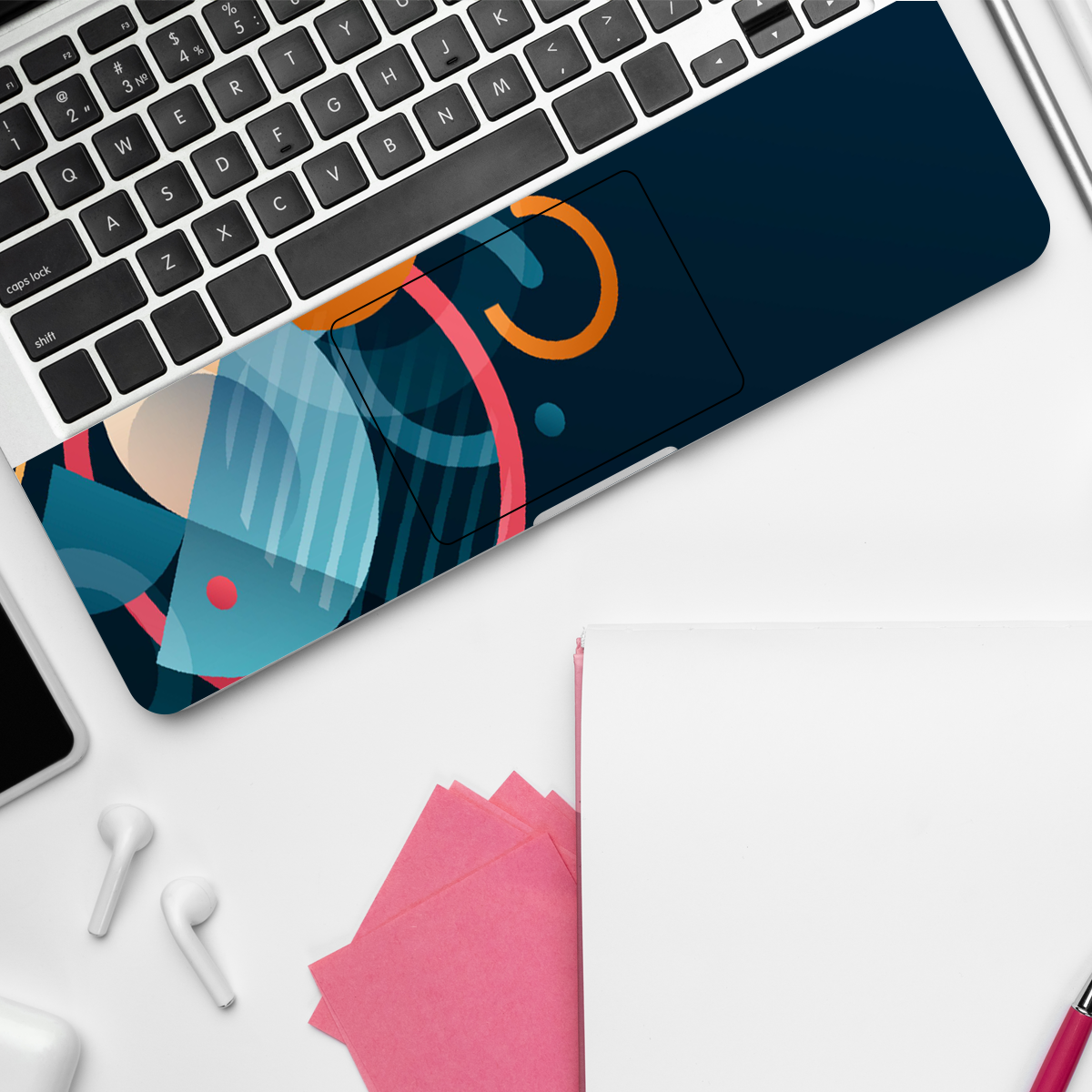 Orange Blue Geometric Design Abstract Laptop Skin