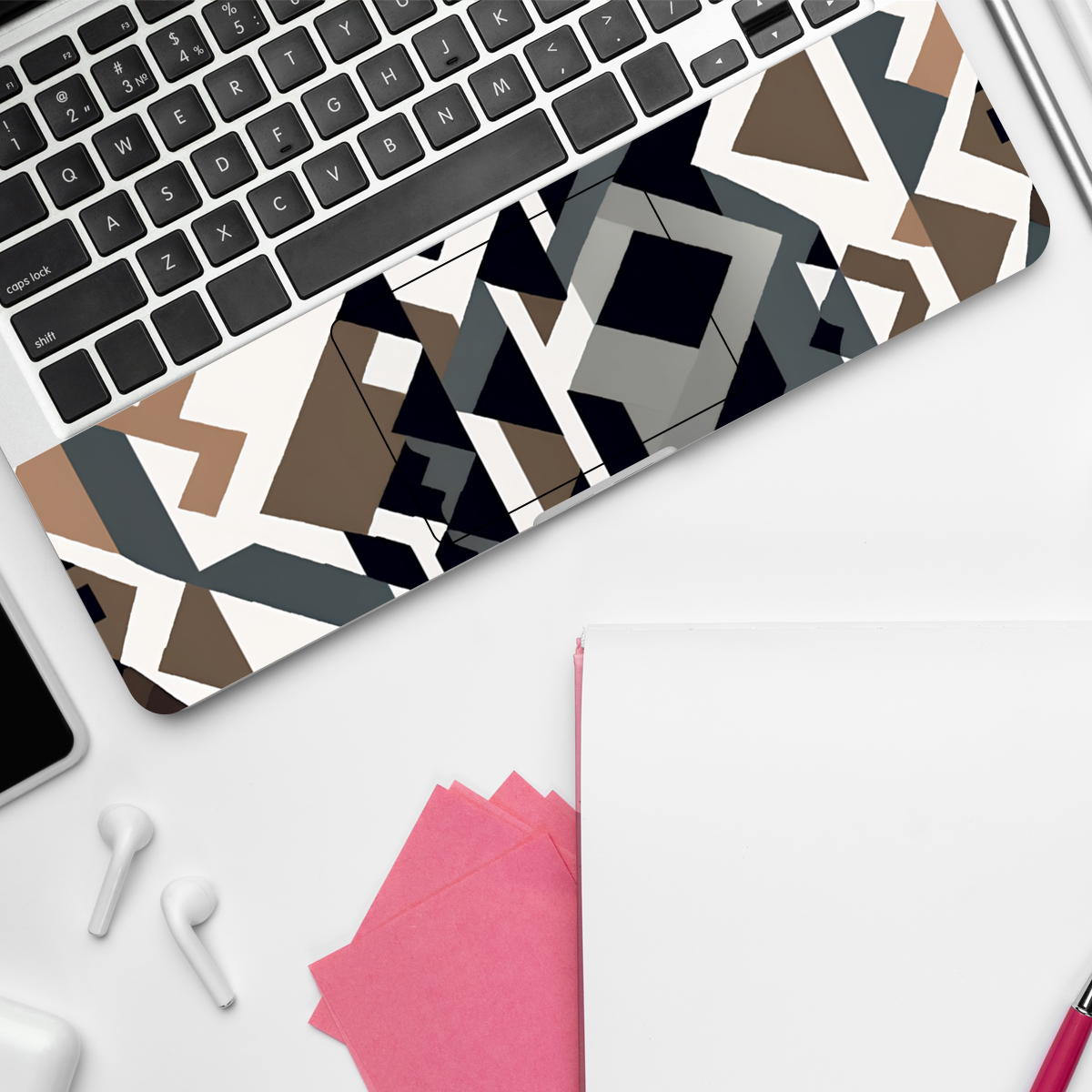 Grey Brown Geometric Abstract Laptop Skin