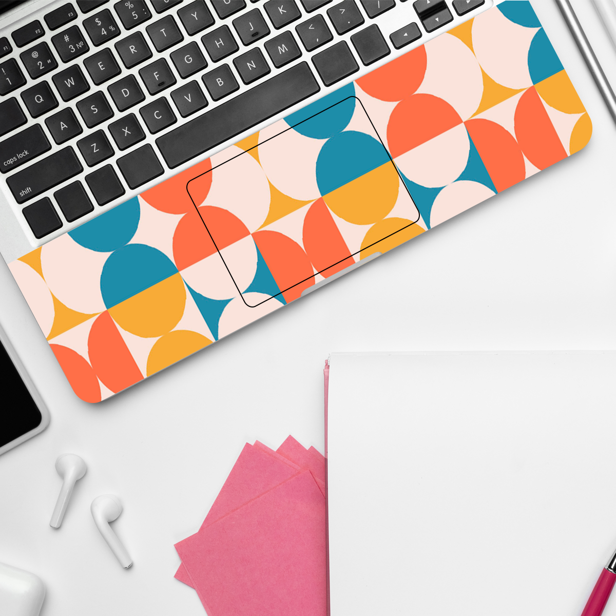 Geometric Orange Pattern Abstract Laptop Skin
