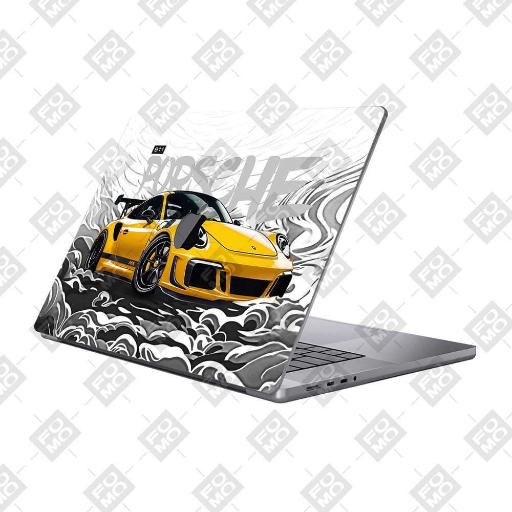 Porsche 911 Yellow Blaze MacBook Air 13 M3 2024 Laptop Skin
