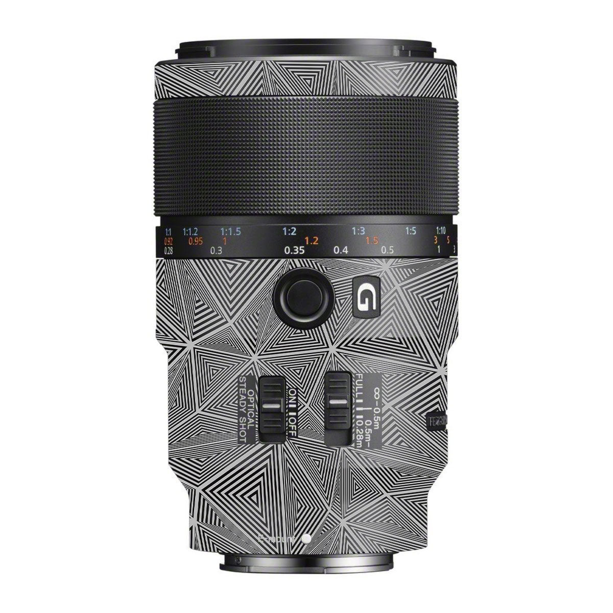 Textured Dark Prism Geometric Sony FE 90mm F/2.8 Macro OSS Camera Lens Skin