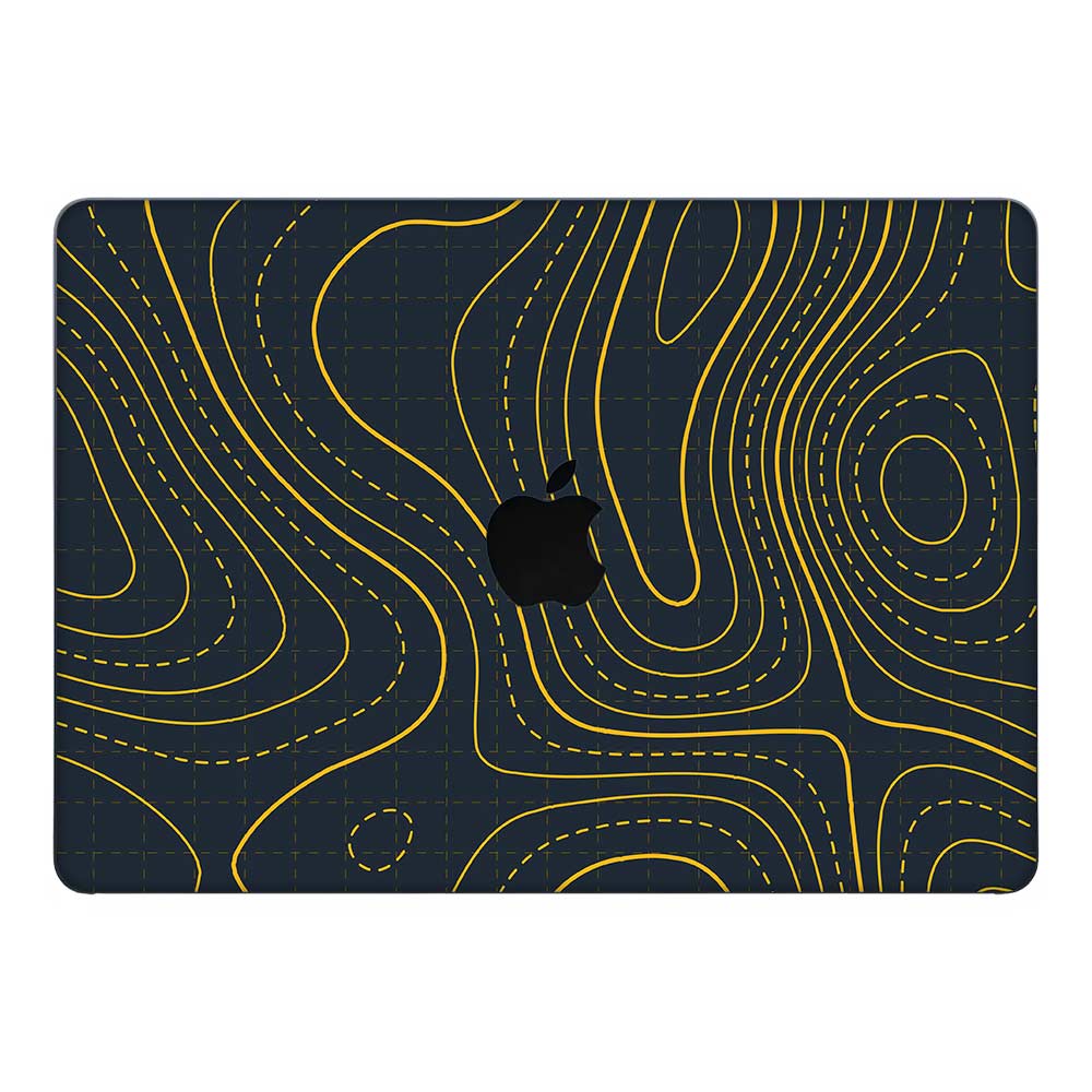 Yellow Contour Lines MacBook Air 13 Intel 2020 Laptop Skin