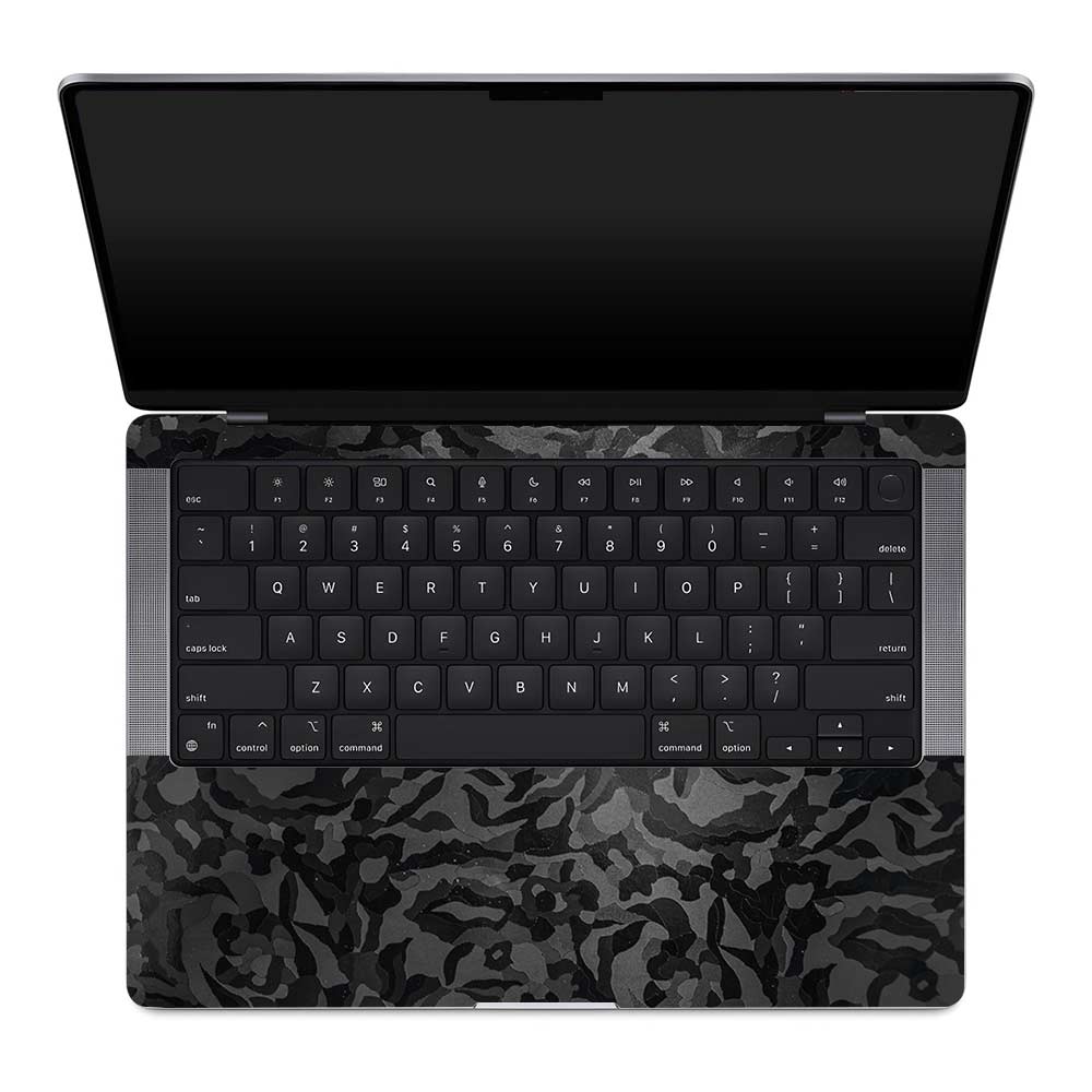 Textured Black Camouflage MacBook Pro 14 M1, M2, M3, M4 2021-2024 Laptop Skin
