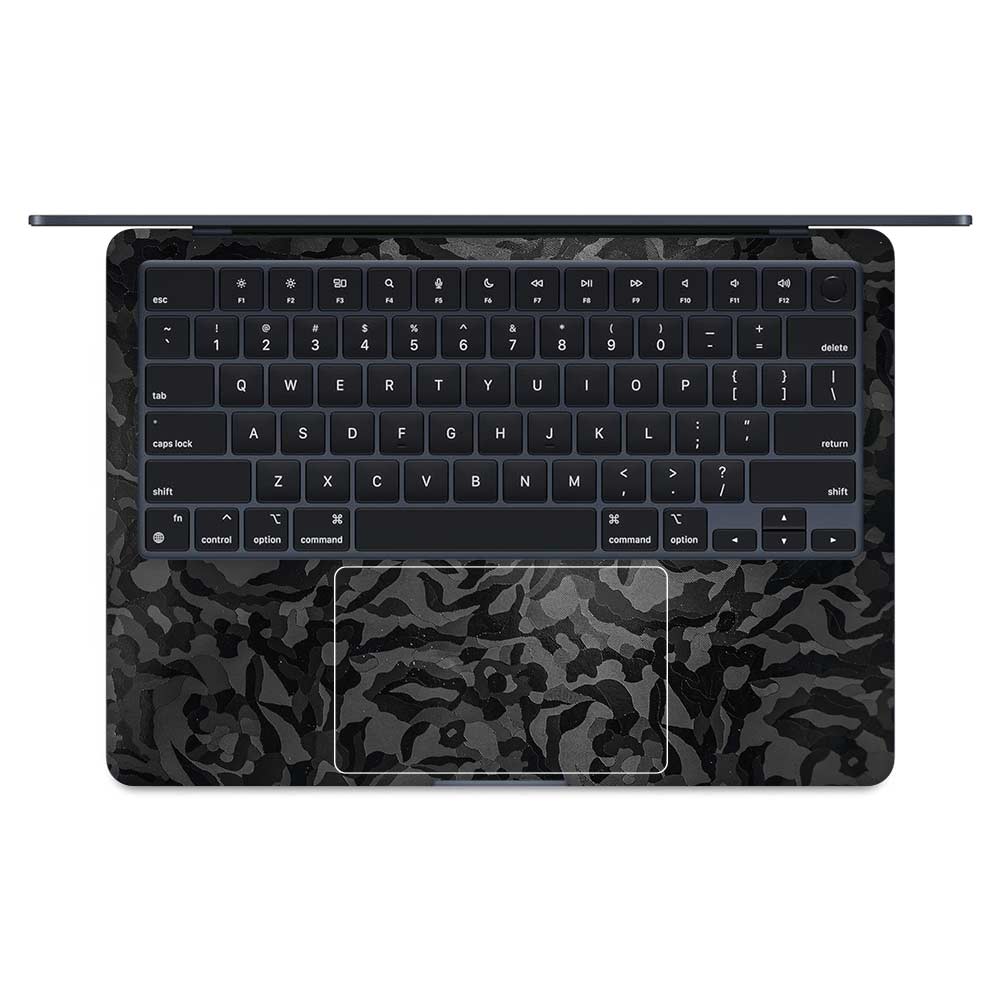 Textured Black Camouflage MacBook Air 13 M4 2025 Laptop Skin