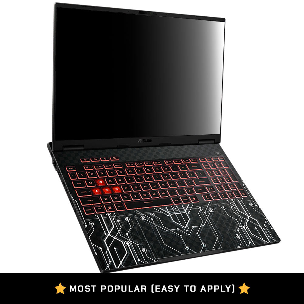 Black Digital Circuit Asus TUF Gaming A16 2025 Laptop Skin