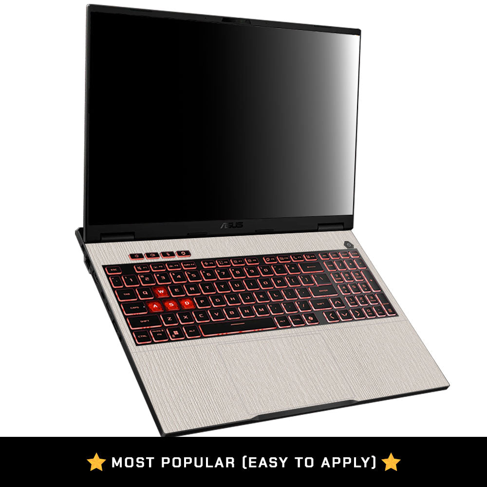 Textured White Wood Asus TUF Gaming A16 2025 Laptop Skin