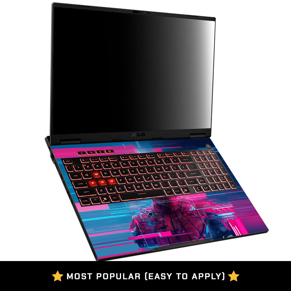 Glitch Spider Neon Web Asus TUF Gaming A16 2025 Laptop Skin