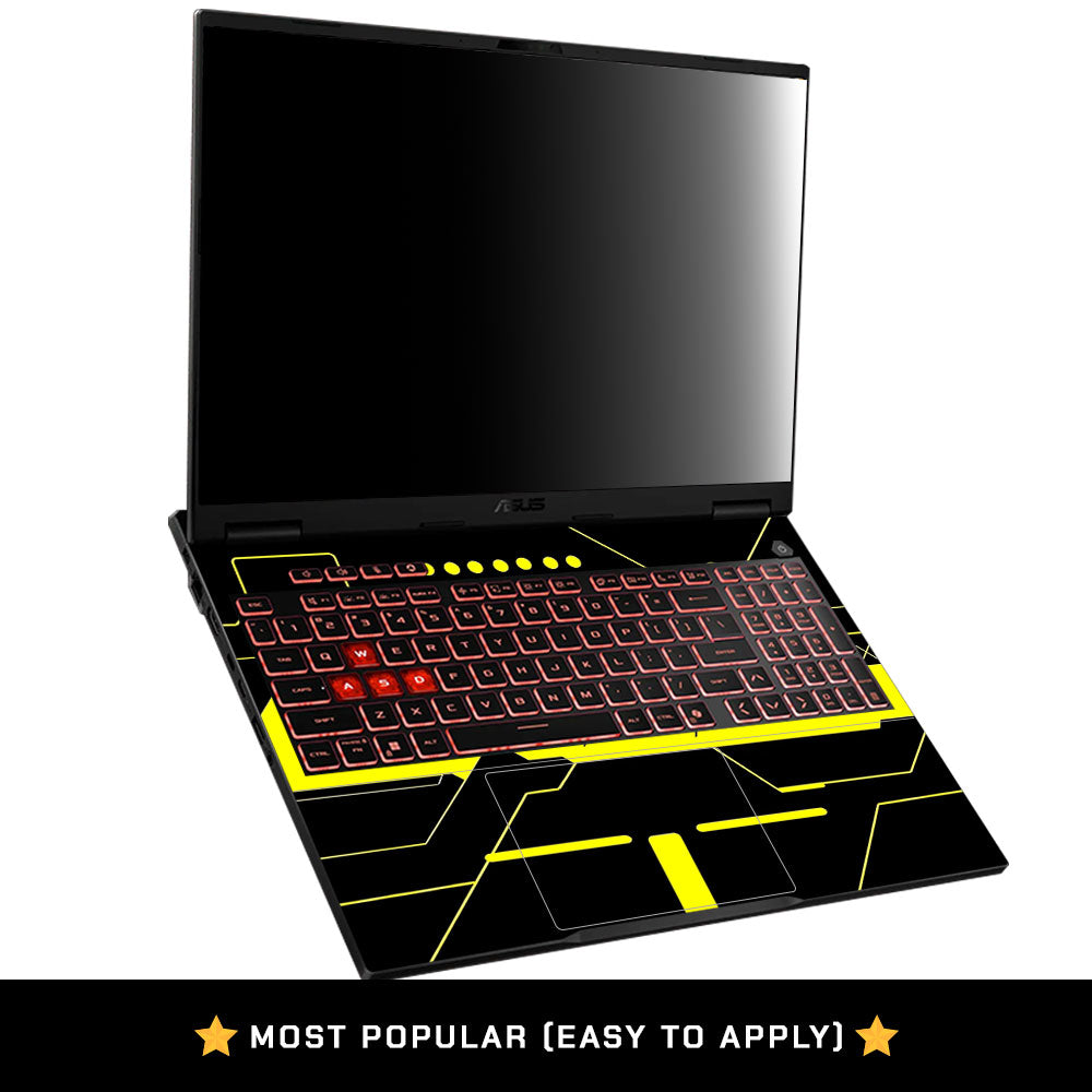 Cyberpunk Yellowline Grid Asus TUF Gaming A16 2025 Laptop Skin