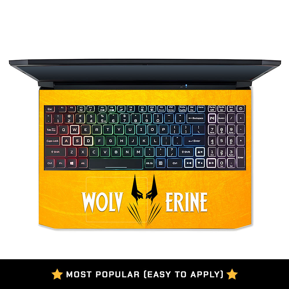 Wolverine with Yellow Background Acer Nitro 5 AN515 44, 56 Laptop Skin