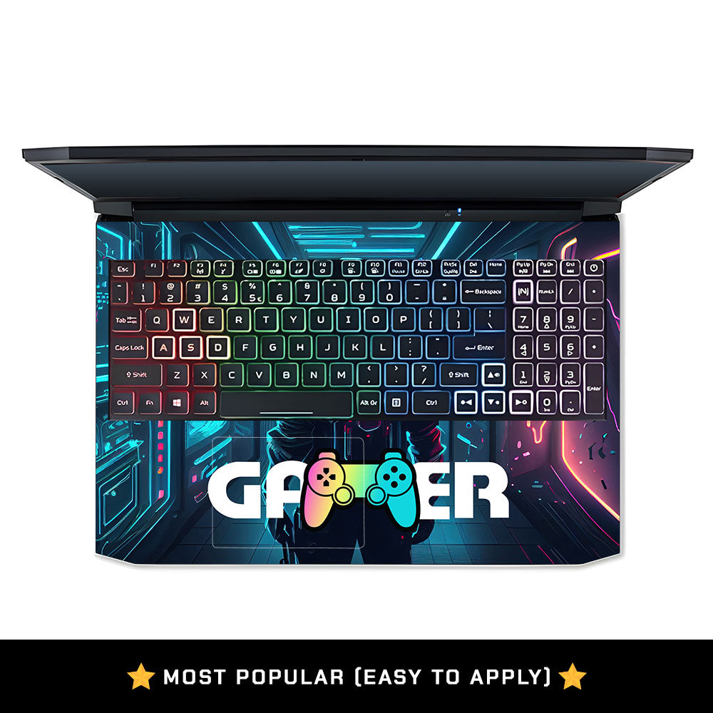 Gamer in Glowing Background Acer Nitro 5 AN515 44, 56 Laptop Skin
