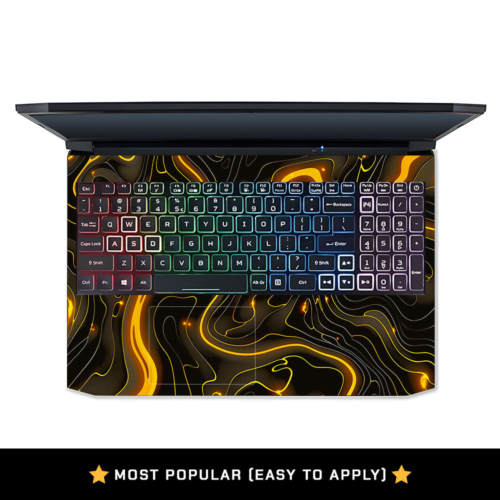 Golden Lava Waves Acer Nitro 5 AN515 44, 56 Laptop Skin