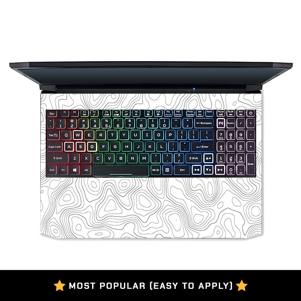 White Contour Design Acer Nitro 5 AN515 44, 56 Laptop Skin