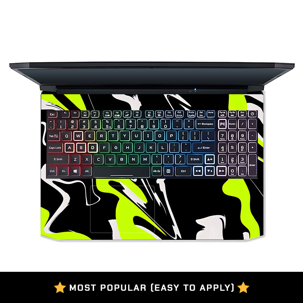 Neon Green and Black Patterns Acer Nitro 5 AN515 44, 56 Laptop Skin