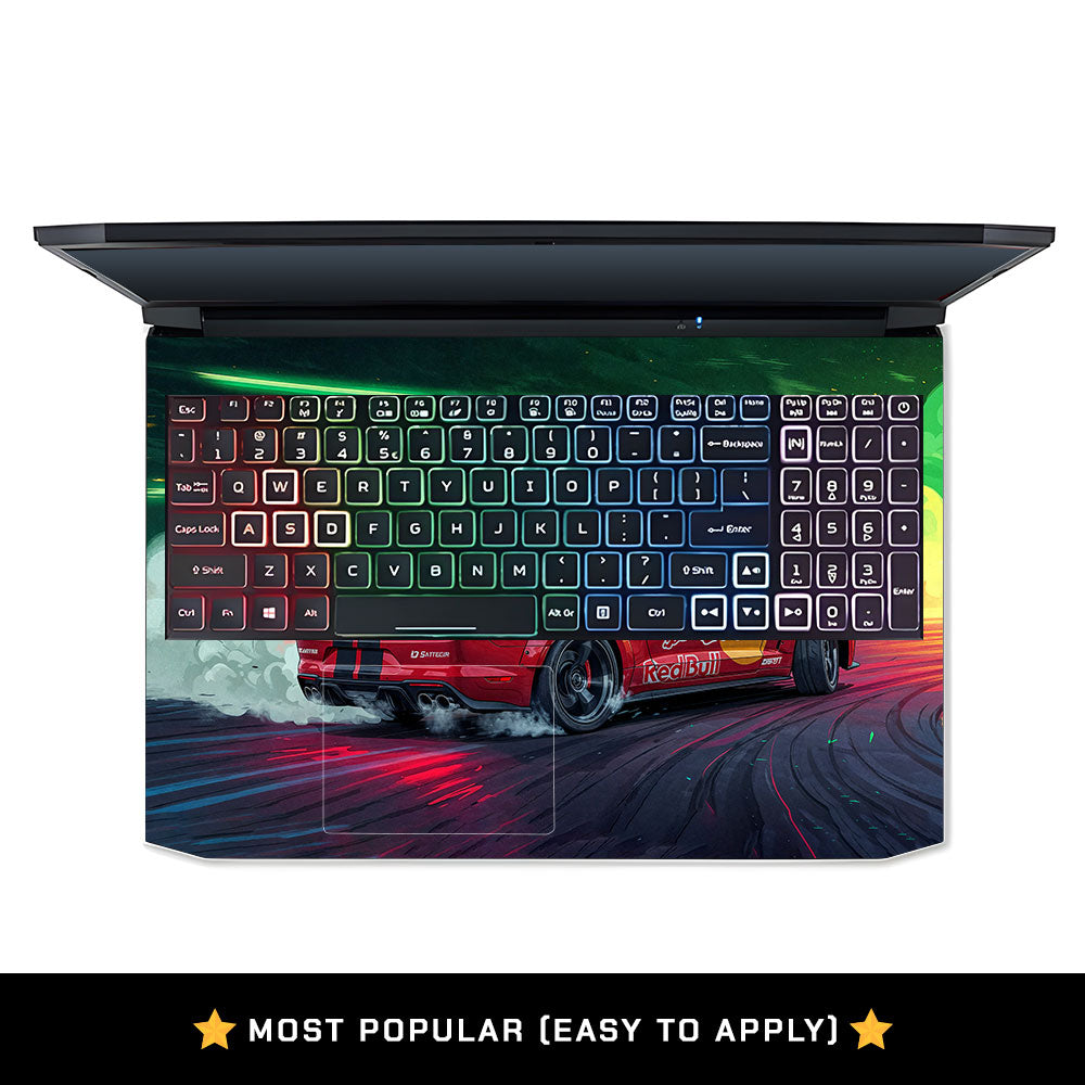 Mustang GT Red Bull Drift Beast Acer Nitro 5 AN515 44, 56 Laptop Skin