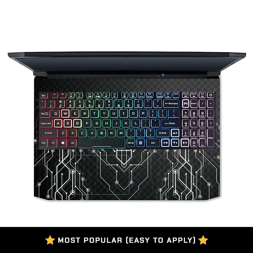 Black Digital Circuit Acer Nitro 5 AN515 45, 55, 57 Laptop Skin