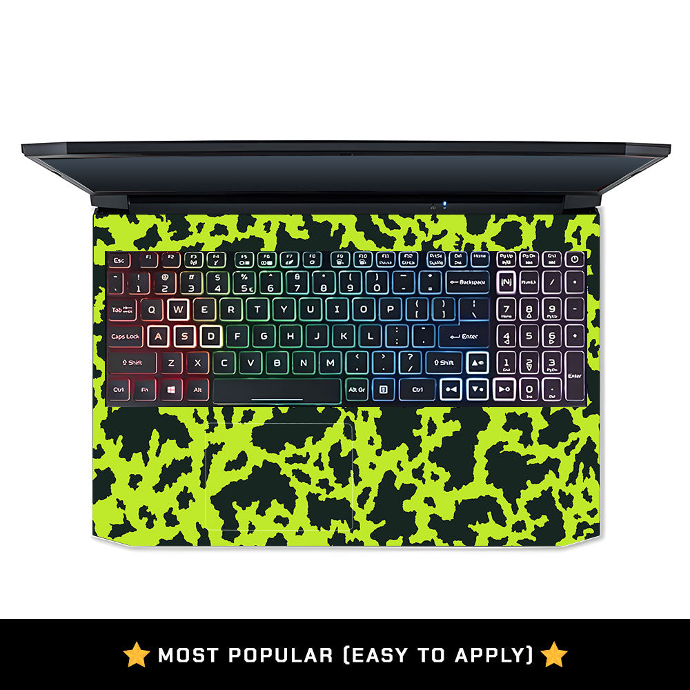 Neon Green Splatter Camo Acer Nitro 5 AN515 45, 55, 57 Laptop Skin