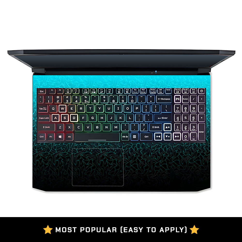 Cyan Blue to Black Gradient Acer Nitro 5 AN515 45, 55, 57 Laptop Skin