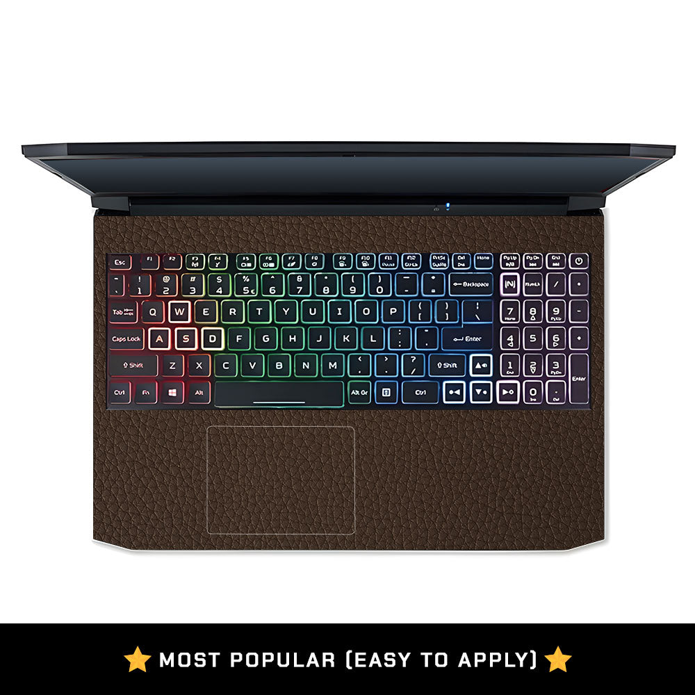 Textured Brown Leather Acer Nitro 5 AN515 45, 55, 57 Laptop Skin