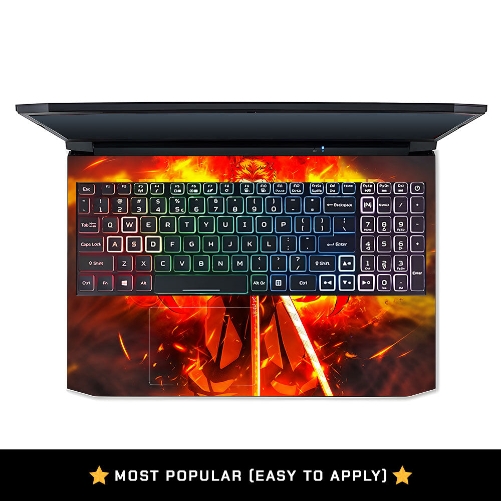 Anime Flame Swordsman Acer Nitro 5 AN515 45, 55, 57 Laptop Skin