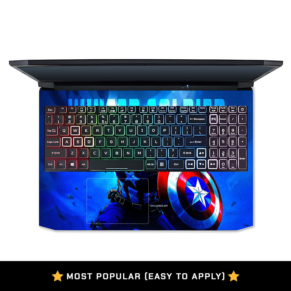 Shield of Justice Captain America Acer Nitro 5 AN515 45, 55, 57 Laptop Skin