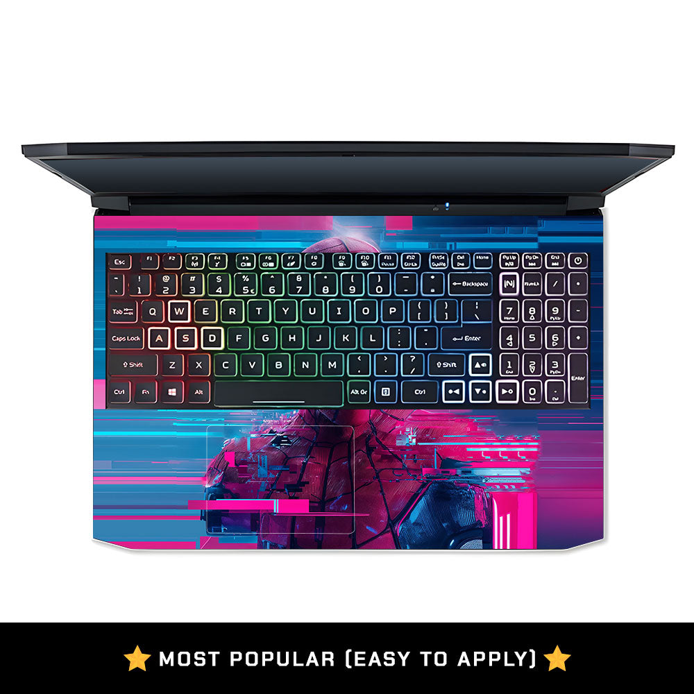 Glitch Spider Neon Web Acer Nitro 5 AN515 45, 55, 57 Laptop Skin