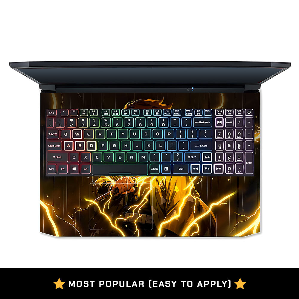 Thunder Soul Lightning Zenitsu Acer Nitro 5 AN515 45, 55, 57 Laptop Skin