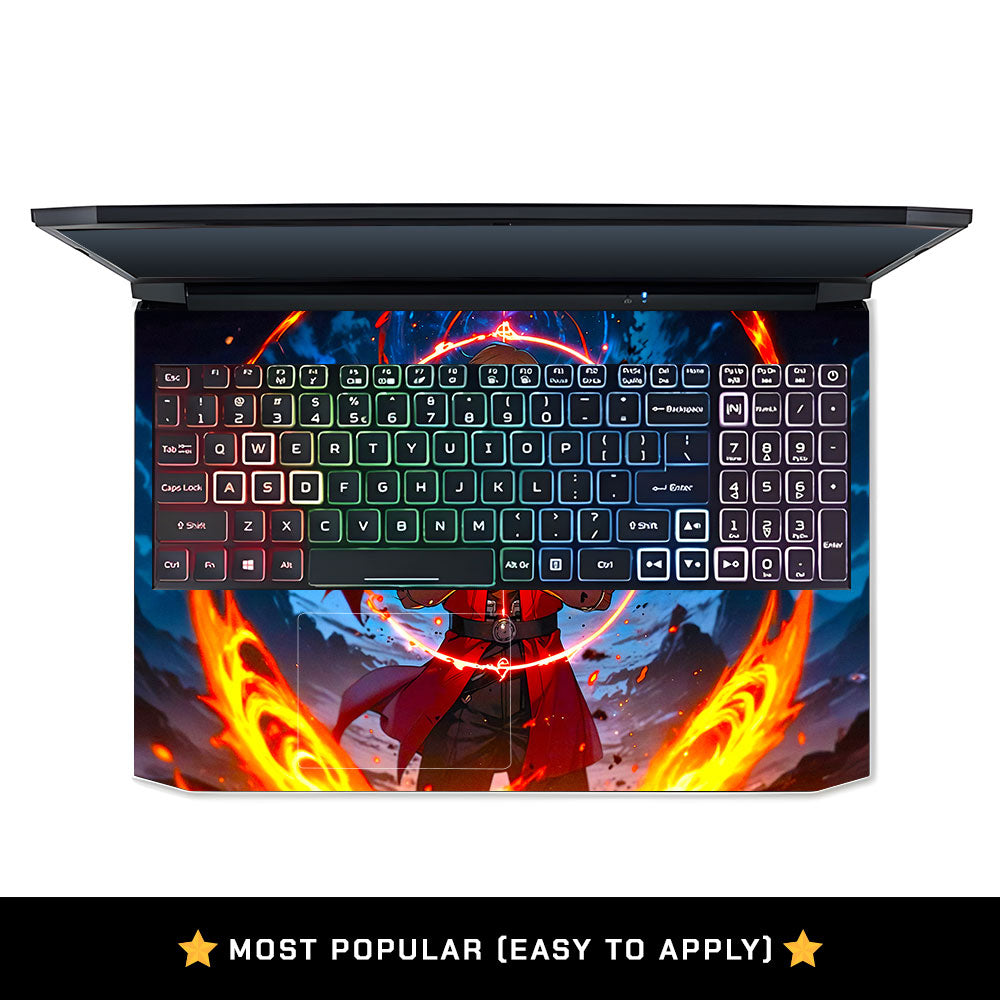 Anime Alchemist Warrior Acer Nitro 5 AN515 45, 55, 57 Laptop Skin