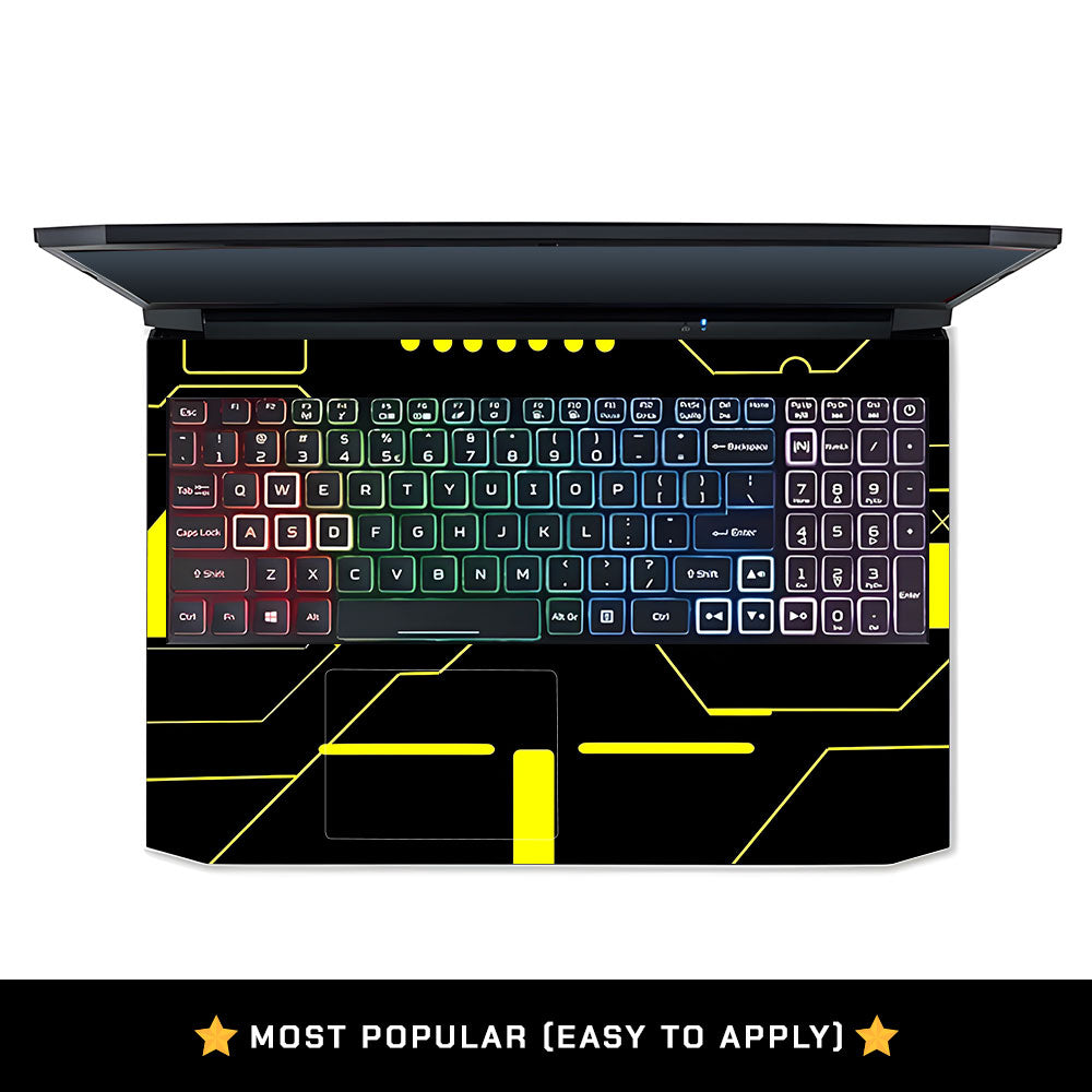 Cyberpunk Yellowline Grid Acer Nitro 5 AN515 45, 55, 57 Laptop Skin