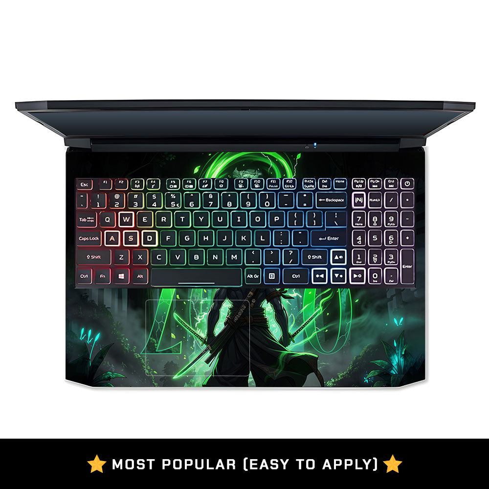Zoro Green Aura Acer Nitro 5 AN515 45, 55, 57 Laptop Skin