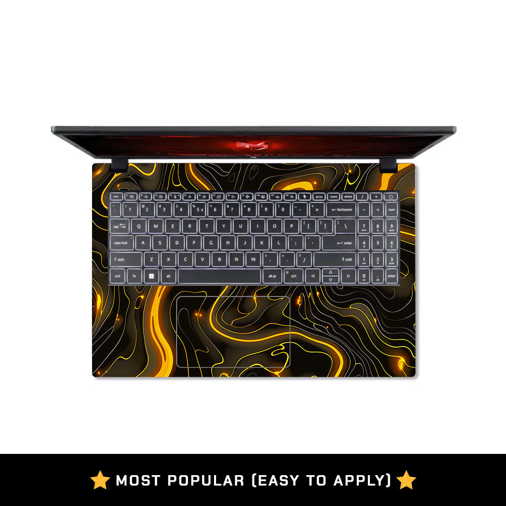 Golden Lava Waves Acer Nitro V ANV15 51 55CA Laptop Skin