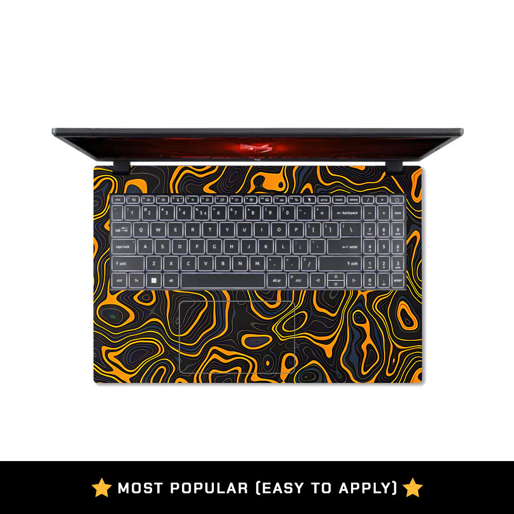 Amber Topographic Waves Acer Nitro V ANV15 51 55CA Laptop Skin