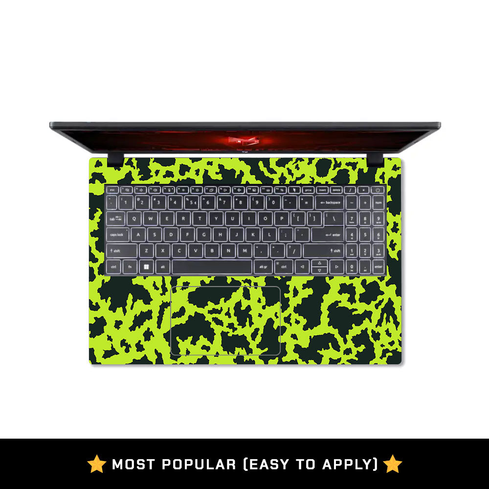 Neon Green Splatter Camo Acer Nitro V ANV15 51 55CA Laptop Skin