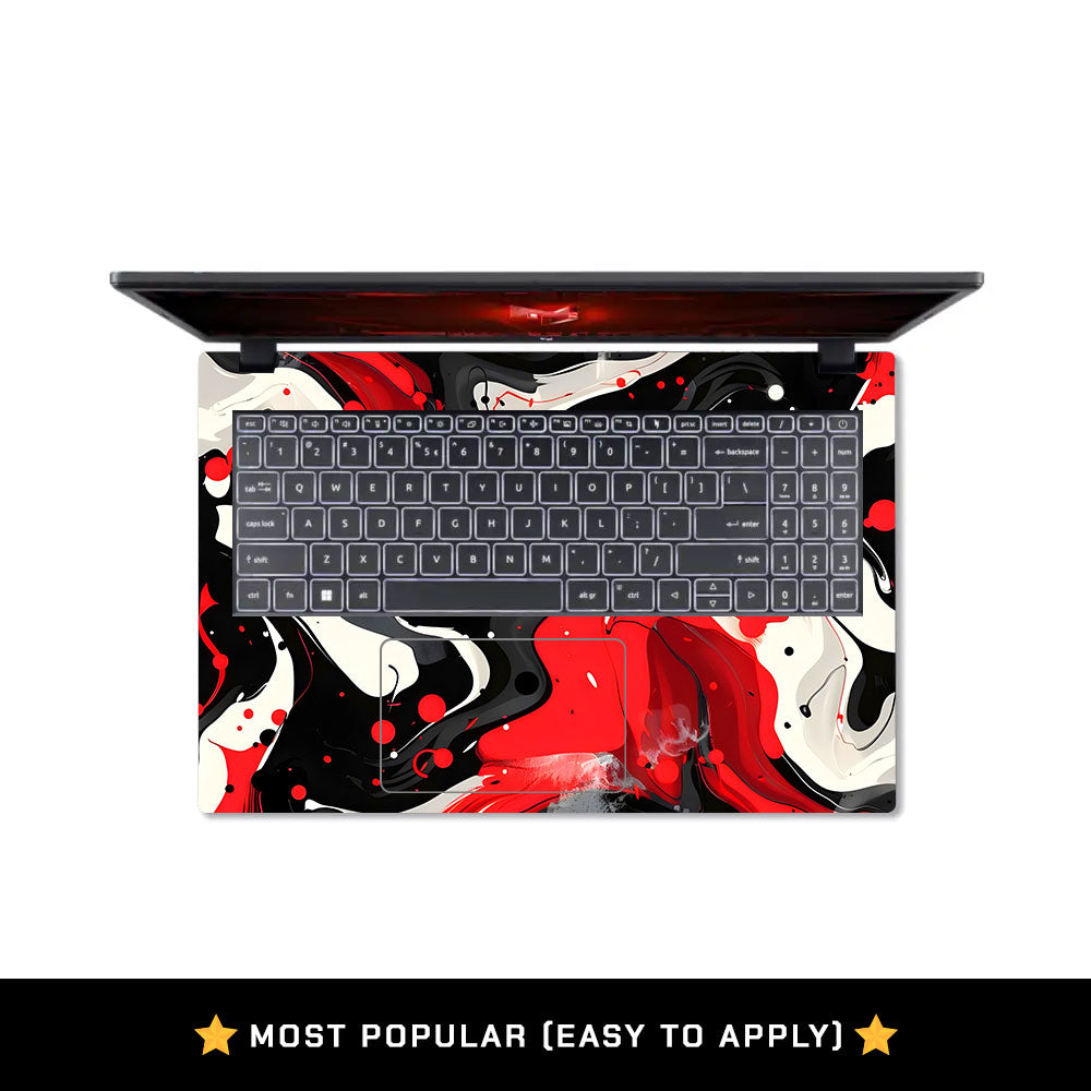 Red and White Paint Swirls Acer Nitro V ANV15 51 55CA Laptop Skin