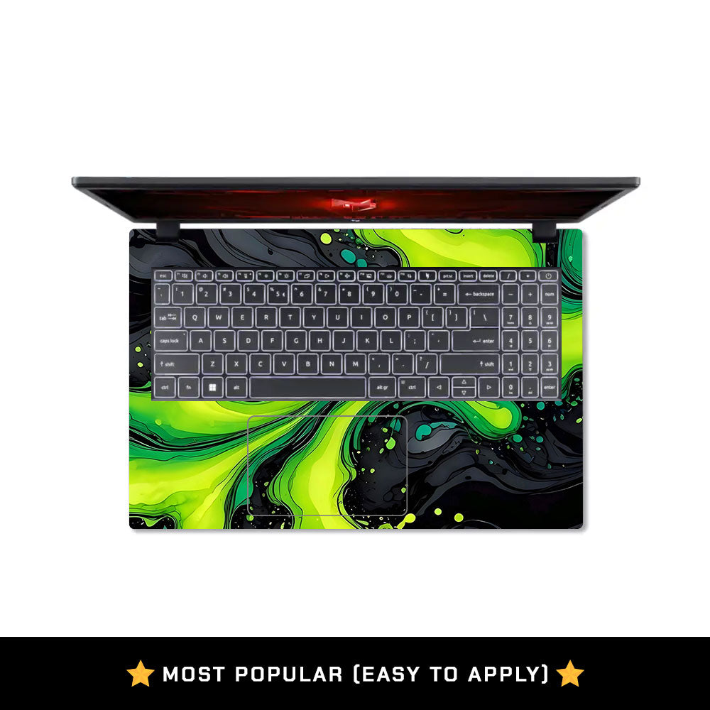 Neon Green Paint Swirls Acer Nitro V ANV15 51 55CA Laptop Skin