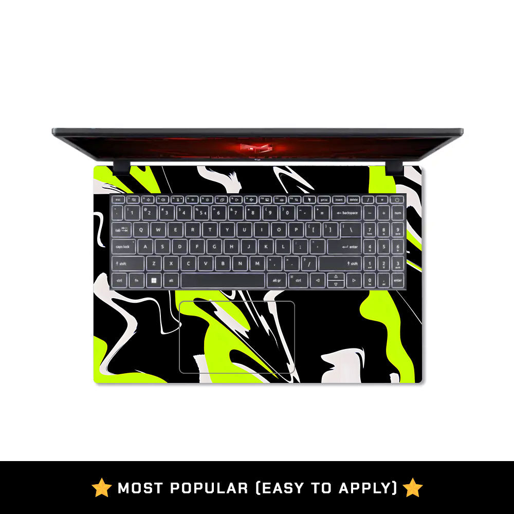 Neon Green and Black Patterns Acer Nitro V ANV15 51 55CA Laptop Skin