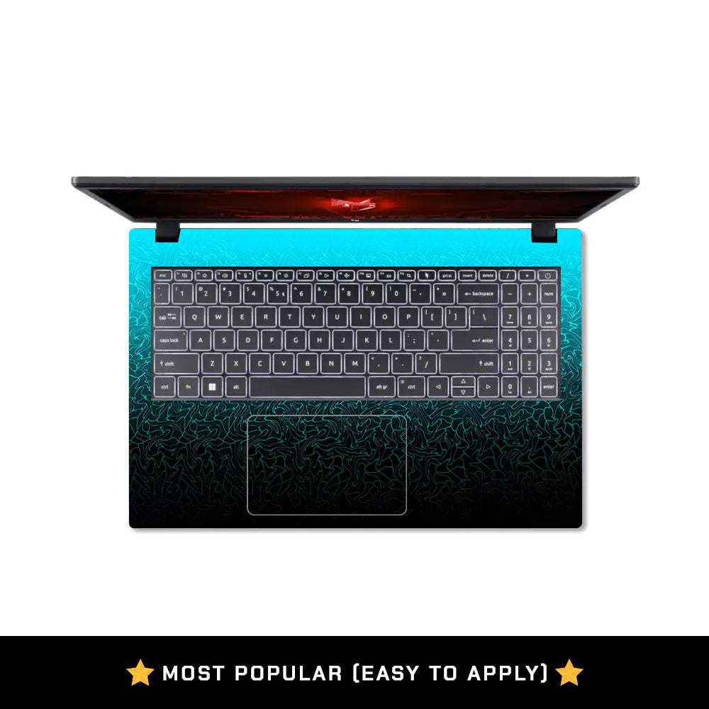 Cyan Blue to Black Gradient Acer Nitro V ANV15 51 55CA Laptop Skin