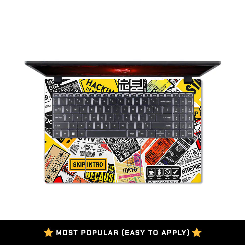 Tech Aesthetic Sticker Collage Acer Nitro V ANV15 51 55CA Laptop Skin