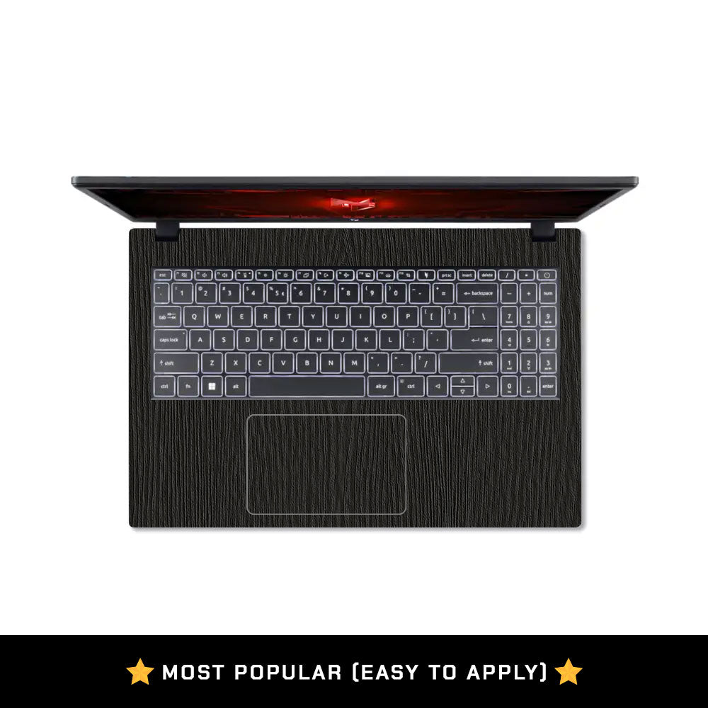 Textured Black Wood Acer Nitro V ANV15 51 55CA Laptop Skin