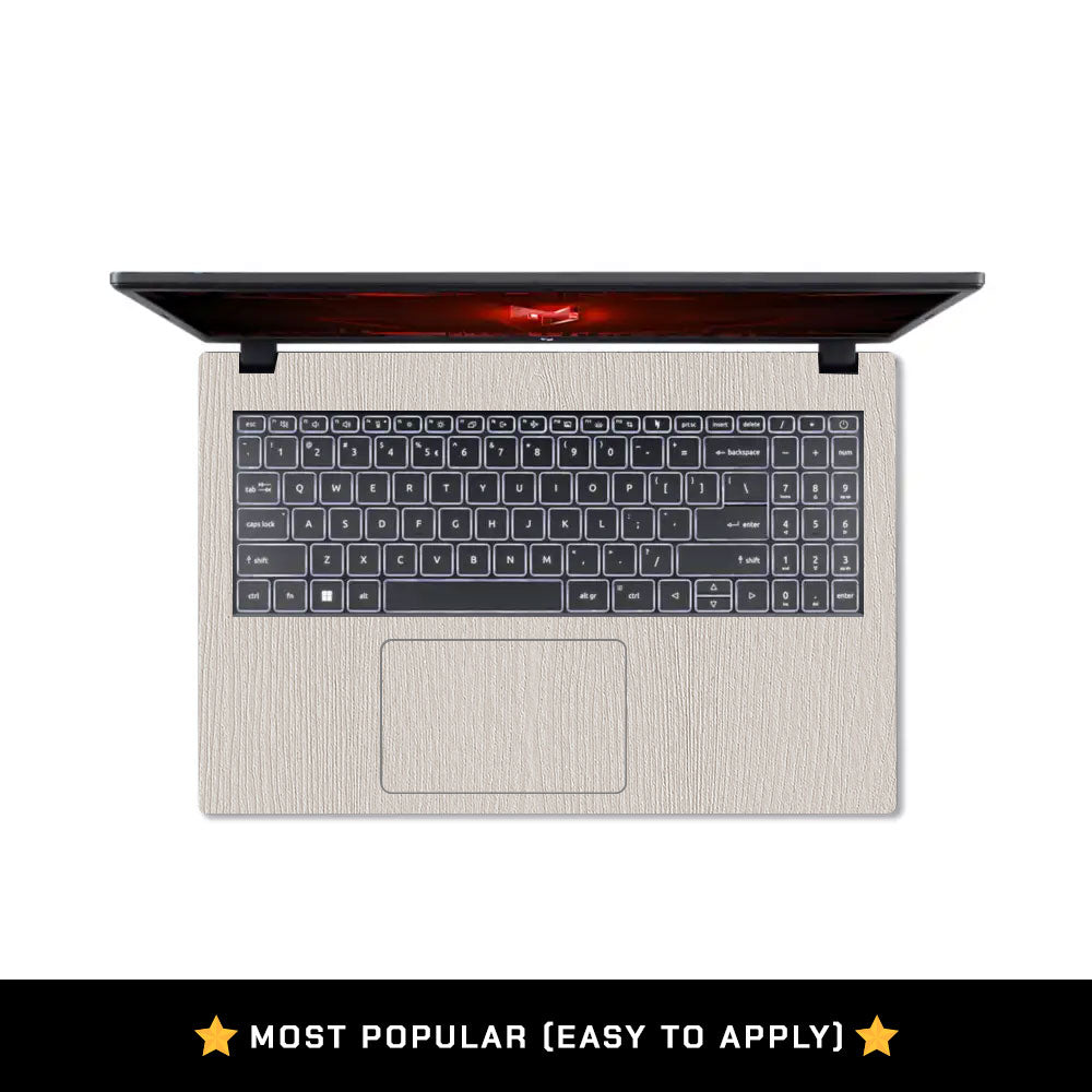 Textured White Wood Acer Nitro V ANV15 51 55CA Laptop Skin