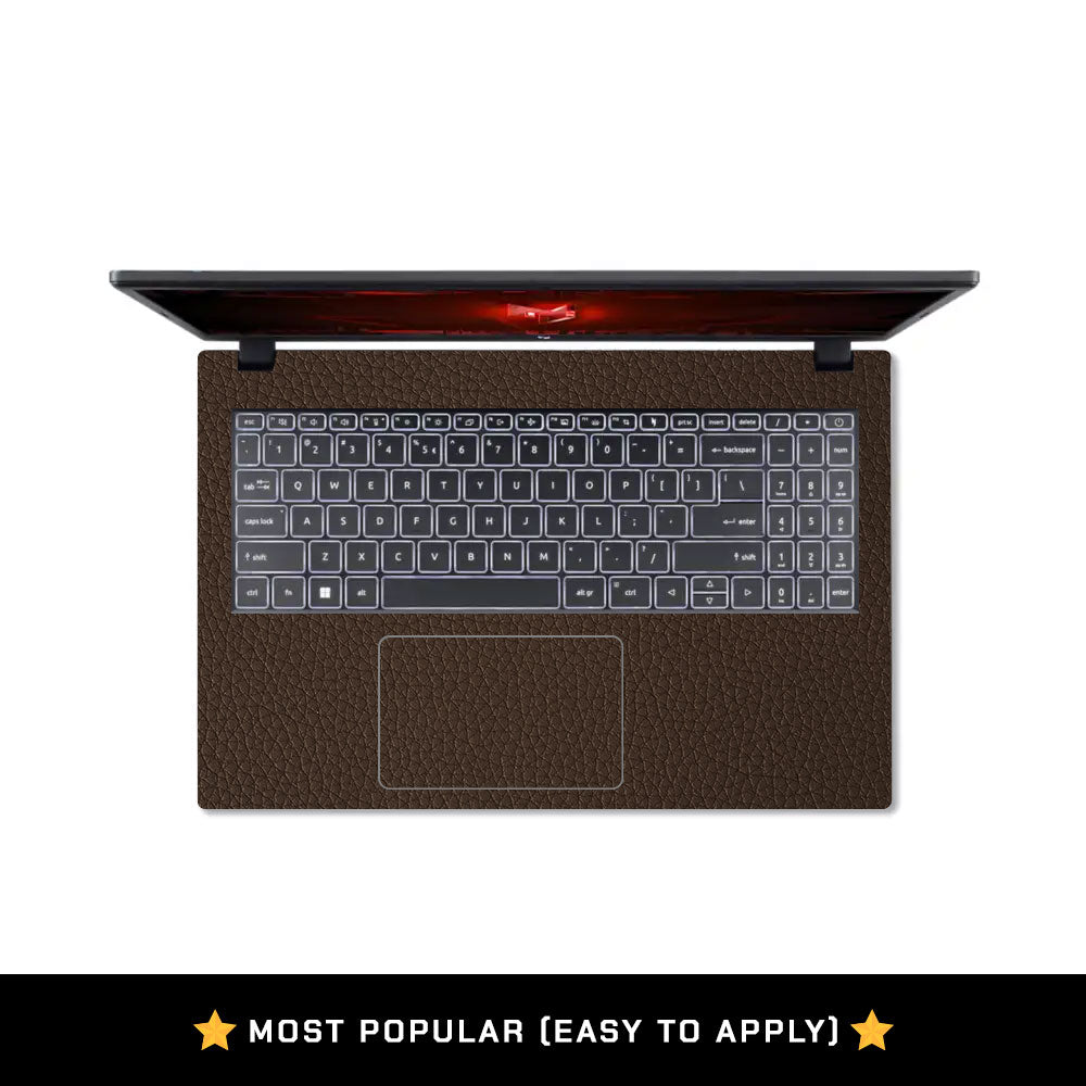 Textured Brown Leather Acer Nitro V ANV15 51 55CA Laptop Skin
