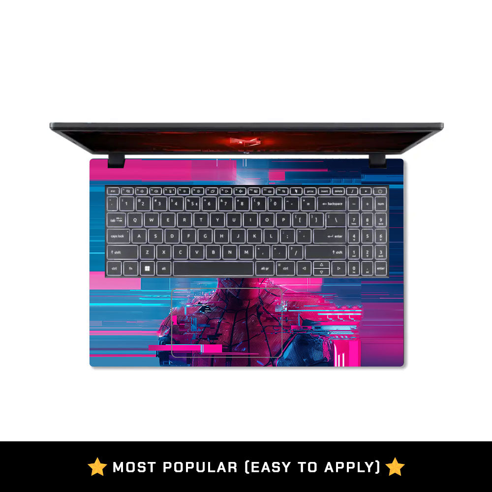 Glitch Spider Neon Web Acer Nitro V ANV15 51 55CA Laptop Skin