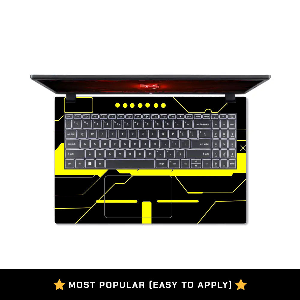 Cyberpunk Yellowline Grid Acer Nitro V ANV15 51 55CA Laptop Skin