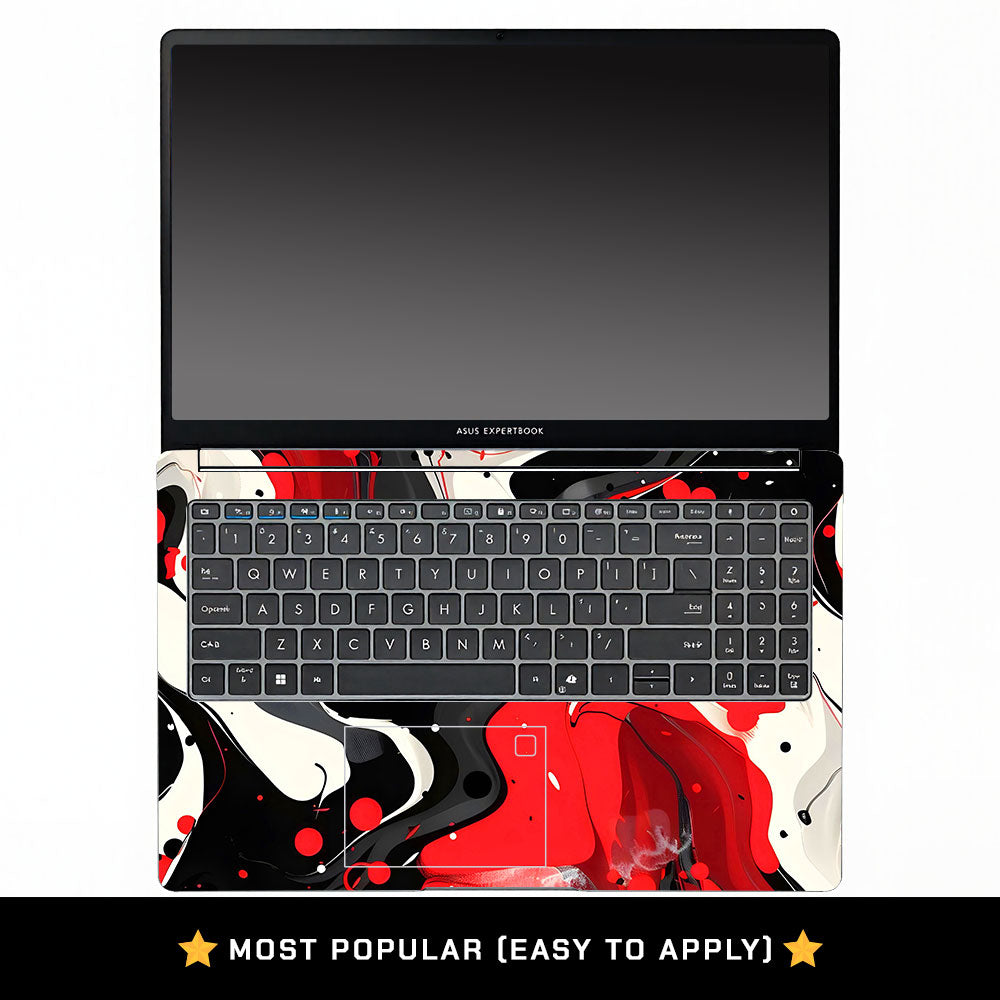 Red and White Paint Swirls Asus ExpertBook P1503 Laptop Skin