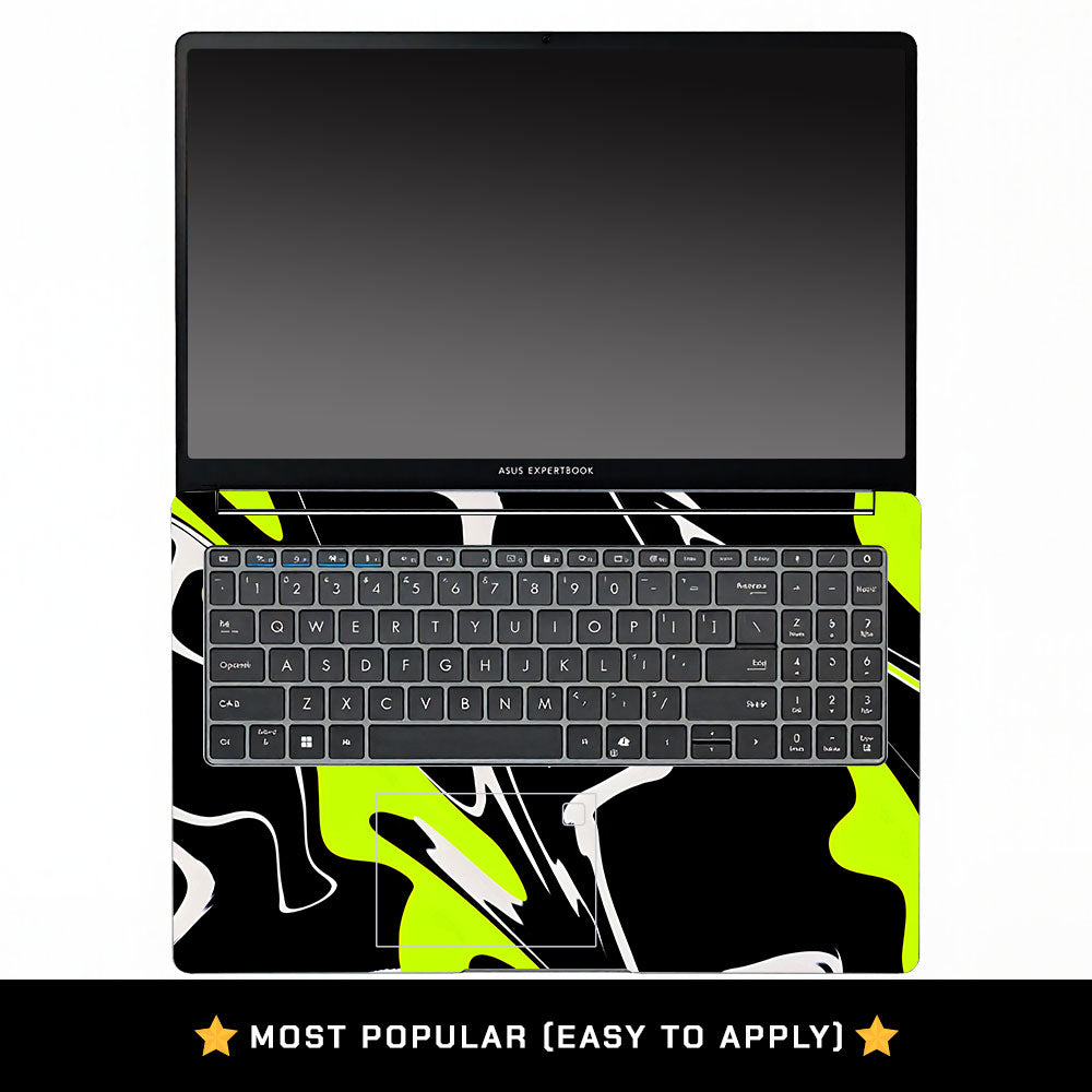 Neon Green and Black Patterns Asus ExpertBook P1503 Laptop Skin