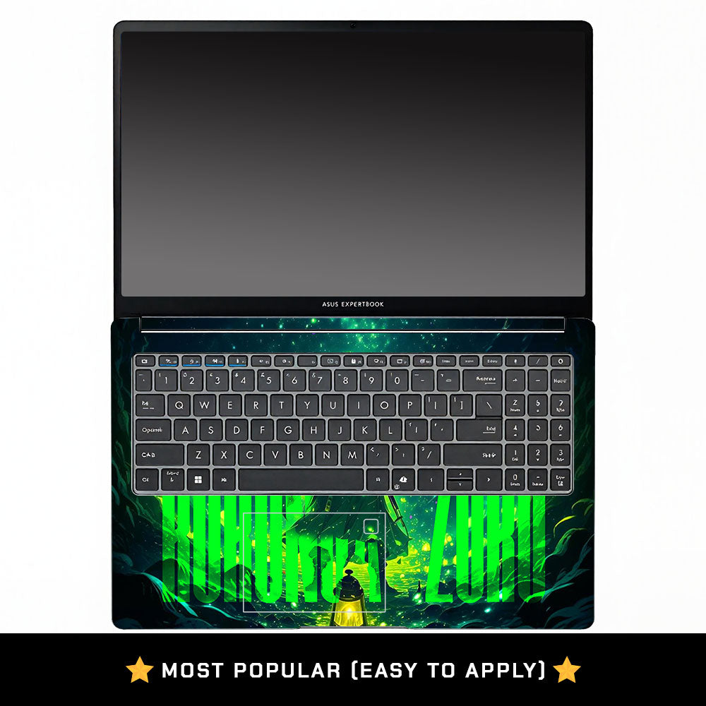 Green Anime Swordsman Asus ExpertBook P1503 Laptop Skin