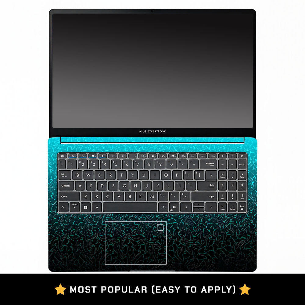 Cyan Blue to Black Asus ExpertBook P1503 Laptop Skin