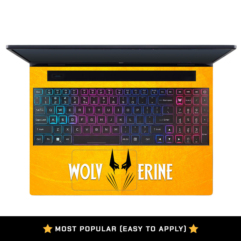 Wolverine with Yellow Background Acer Predator Helios Neo 16 N22Q22B Laptop Skin