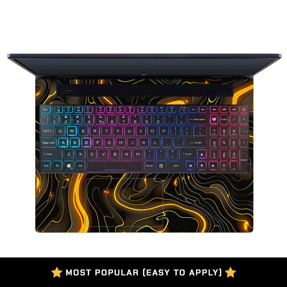 Golden Lava Waves Acer Predator Helios Neo 16 N22Q22B Laptop Skin